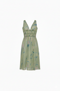 Bustier dress in chiffon flower print